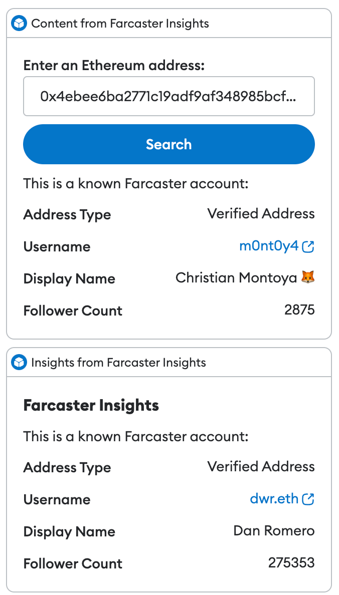 Screenshot of Farcaster Insights