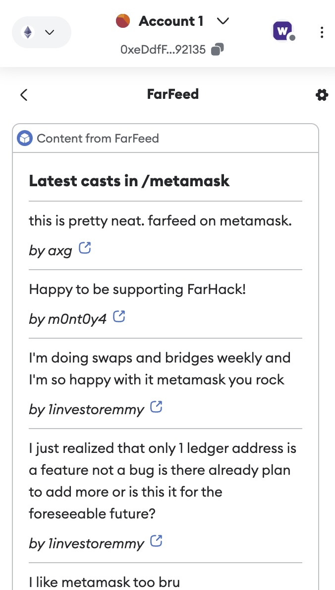 Screenshot of FarFeed